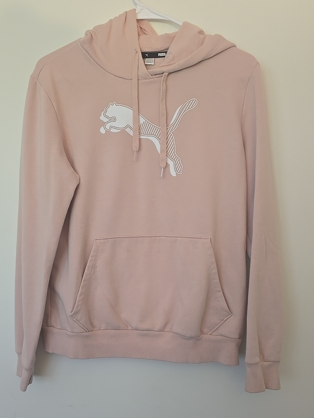 Puma Women’s Pale Pink Pullover Hoodie with Logo